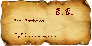 Ber Barbara névjegykártya